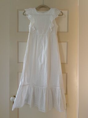 Cat & Jack White Eyelet Ruffle Maxi Dress
